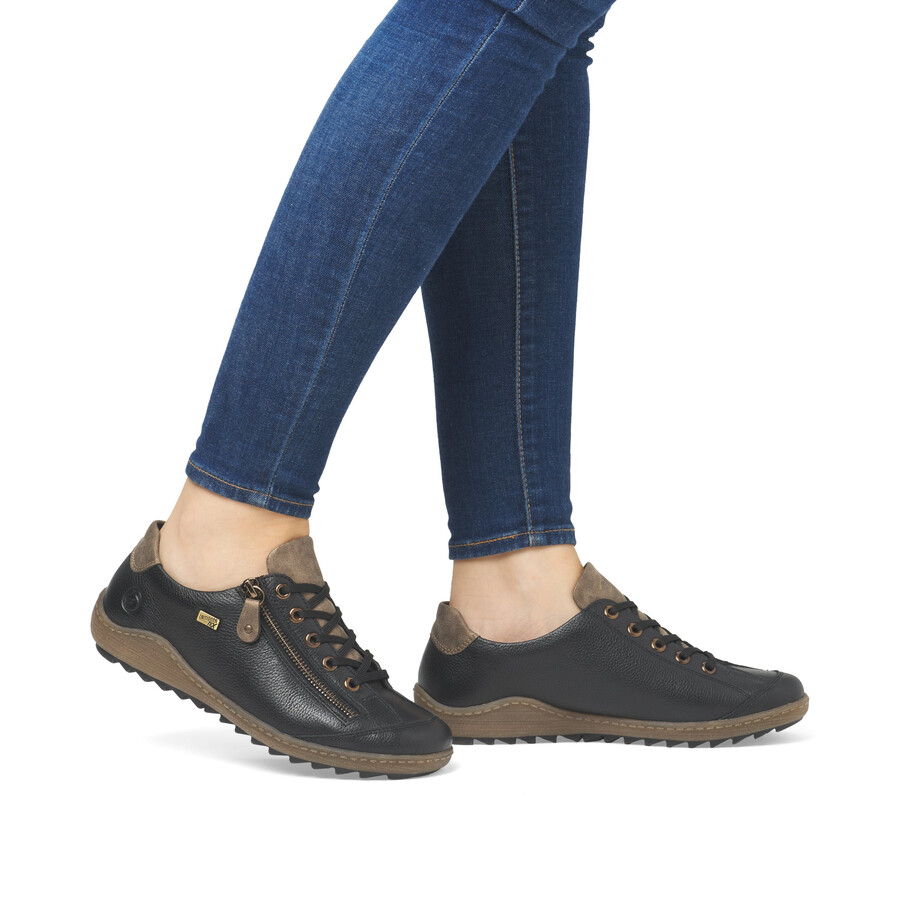 schwarze damenschuhe mit reißverschluss remonte r1402-08