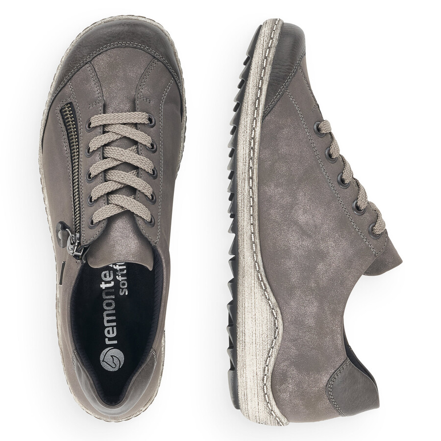 graue damen-sneaker mit reißverschluss remonte r1402-44