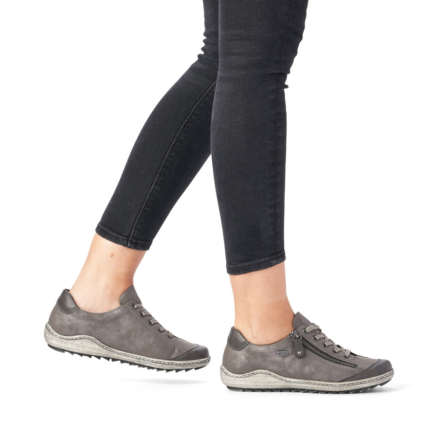 graue damen-sneaker mit reißverschluss remonte r1402-44
