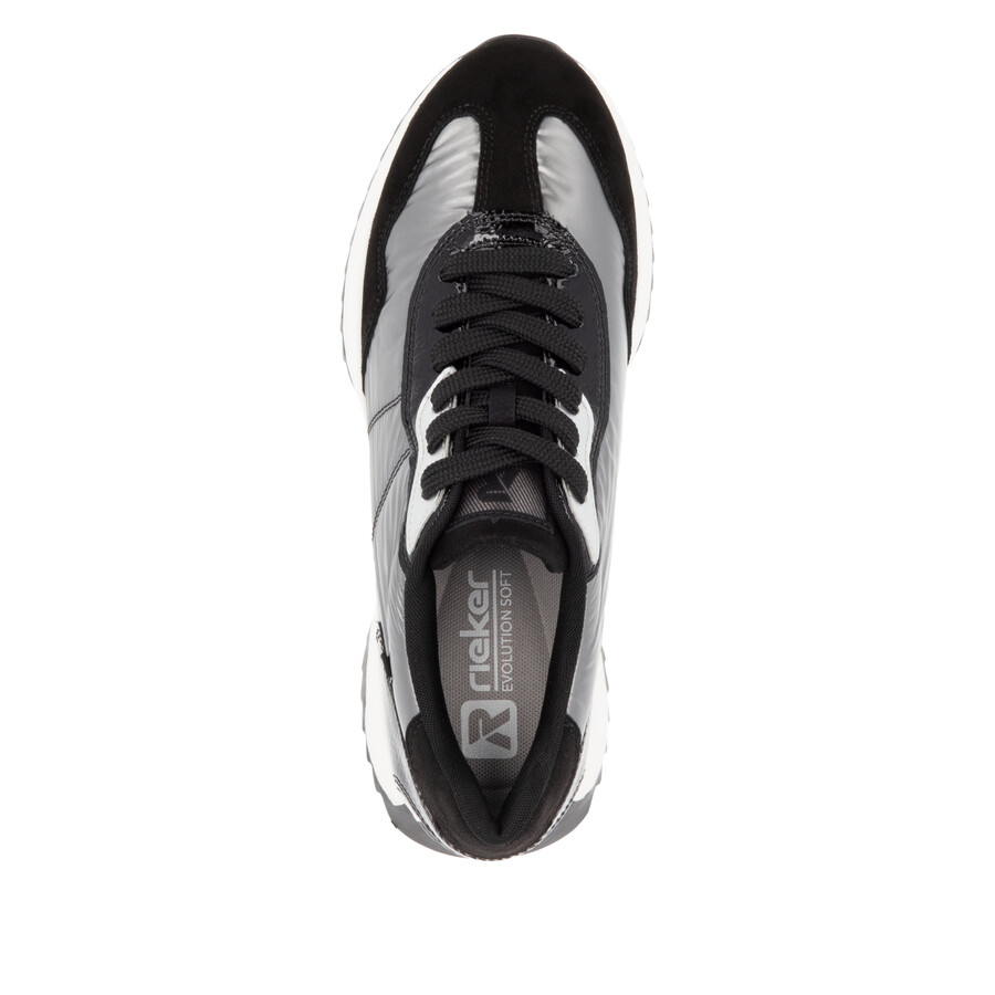 graue elastische damenschuhe rieker sport w1306-42
