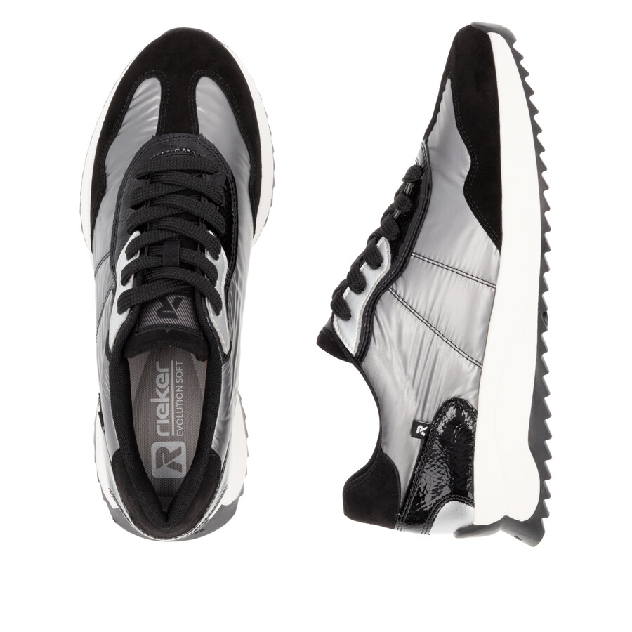 graue elastische damenschuhe rieker sport w1306-42
