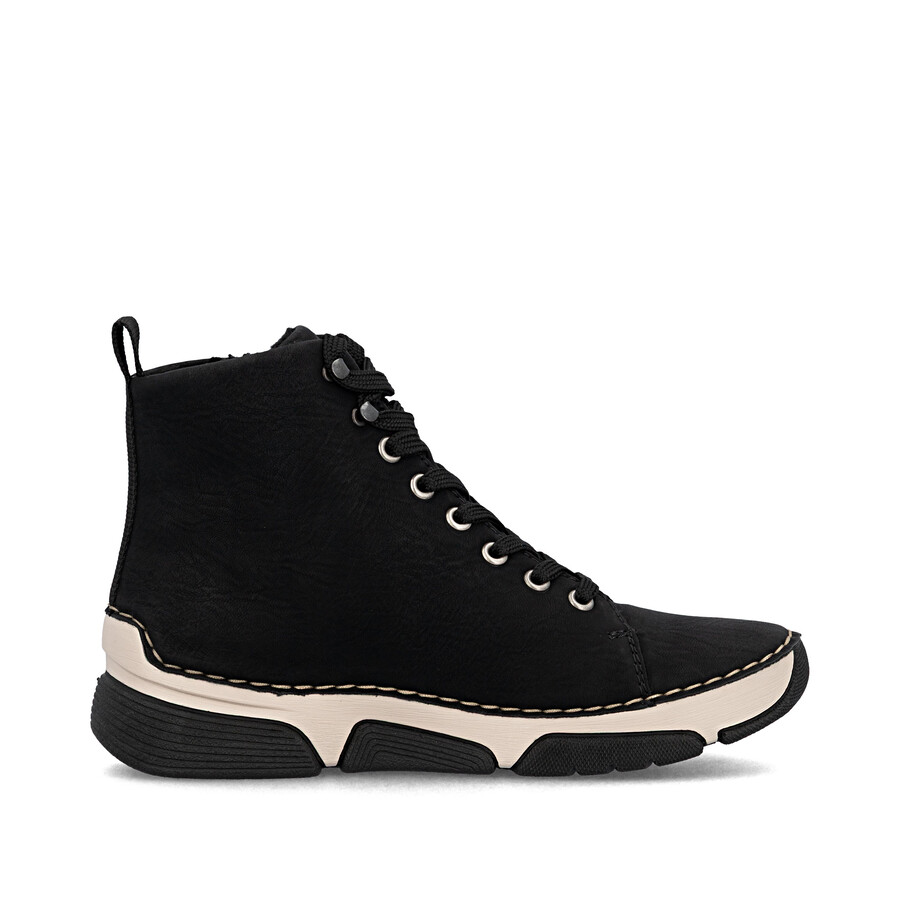 schwarze damenstiefel mit reißverschluss rieker 45920-01