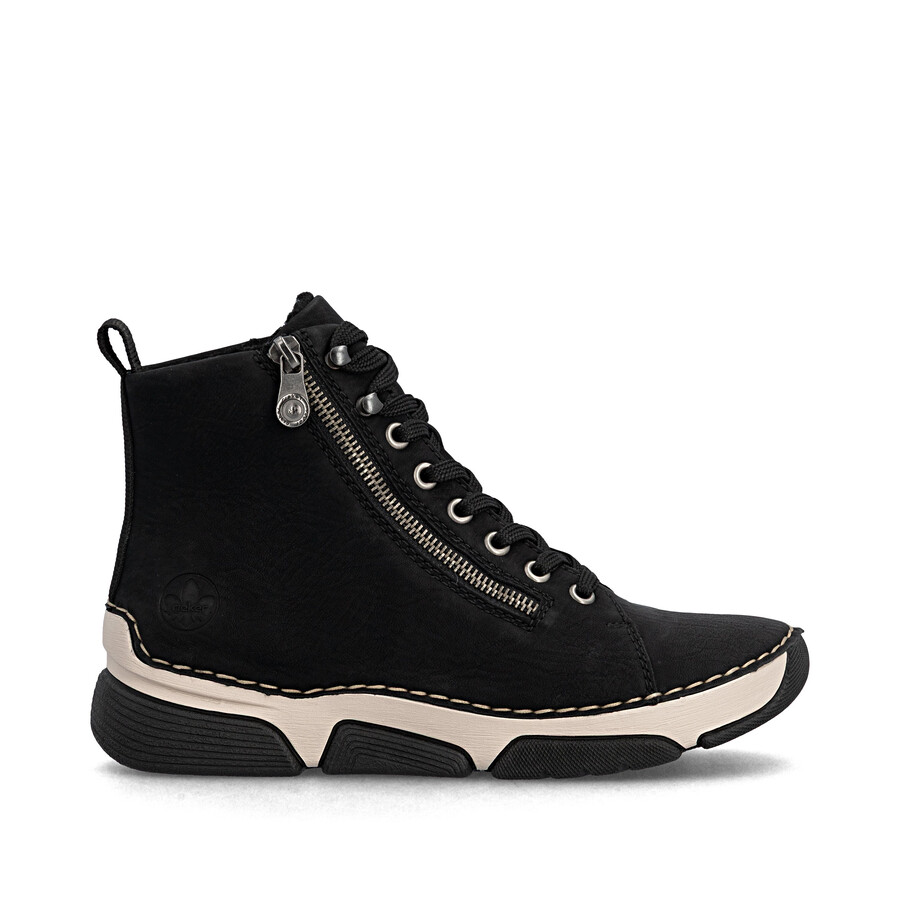 schwarze damenstiefel mit reißverschluss rieker 45920-01