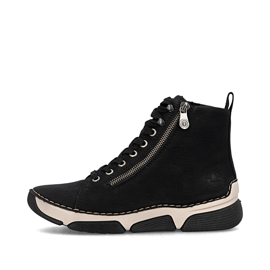 schwarze damenstiefel mit reißverschluss rieker 45920-01