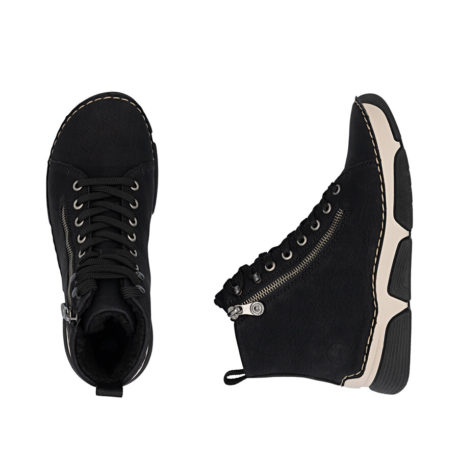 schwarze damenstiefel mit reißverschluss rieker 45920-01