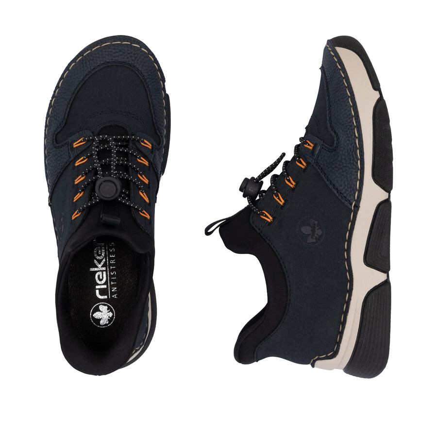 blaue elastische stiefel für damen rieker 45963-14