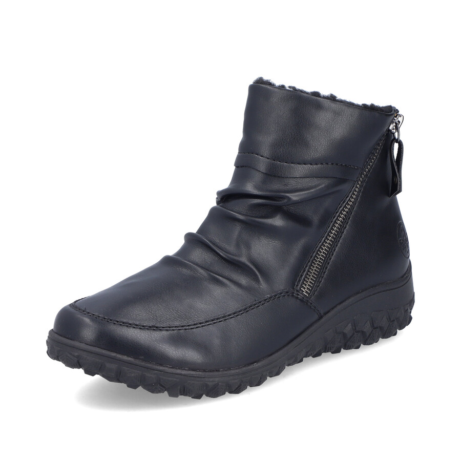 schwarze damen-stiefel mit reißverschluss rieker 59585-01
