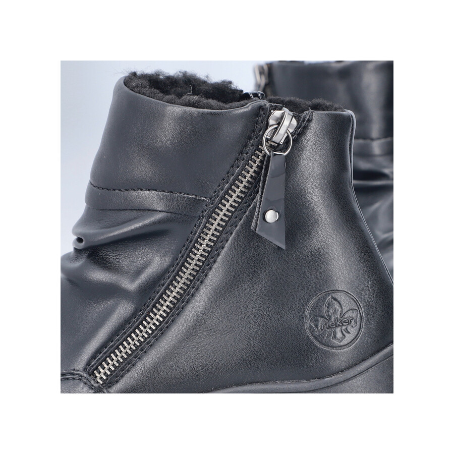 schwarze damen-stiefel mit reißverschluss rieker 59585-01