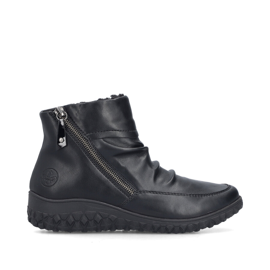 schwarze damen-stiefel mit reißverschluss rieker 59585-01