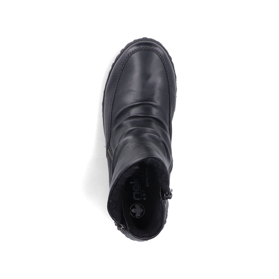 schwarze damen-stiefel mit reißverschluss rieker 59585-01