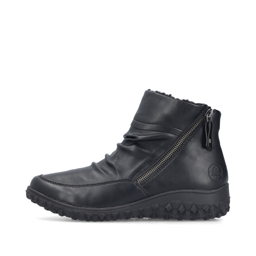 schwarze damen-stiefel mit reißverschluss rieker 59585-01
