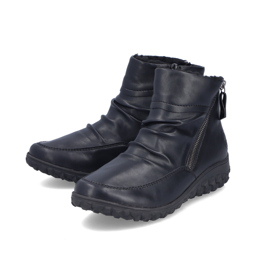 schwarze damen-stiefel mit reißverschluss rieker 59585-01