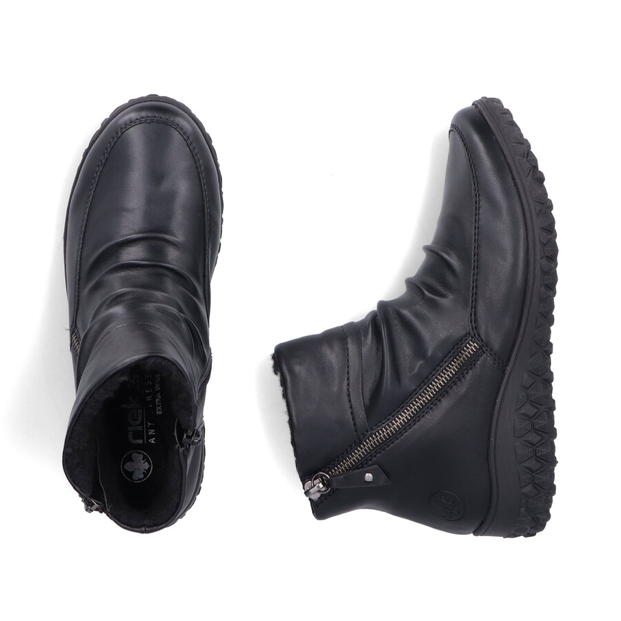 schwarze damen-stiefel mit reißverschluss rieker 59585-01