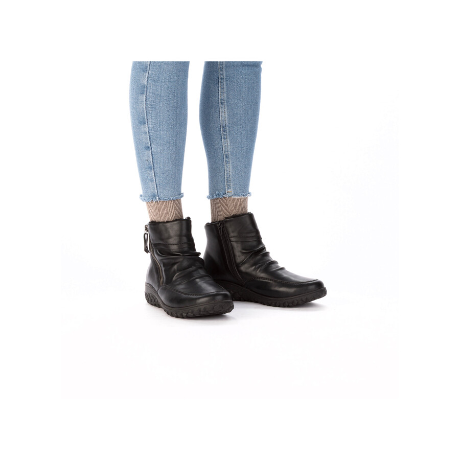 schwarze damen-stiefel mit reißverschluss rieker 59585-01