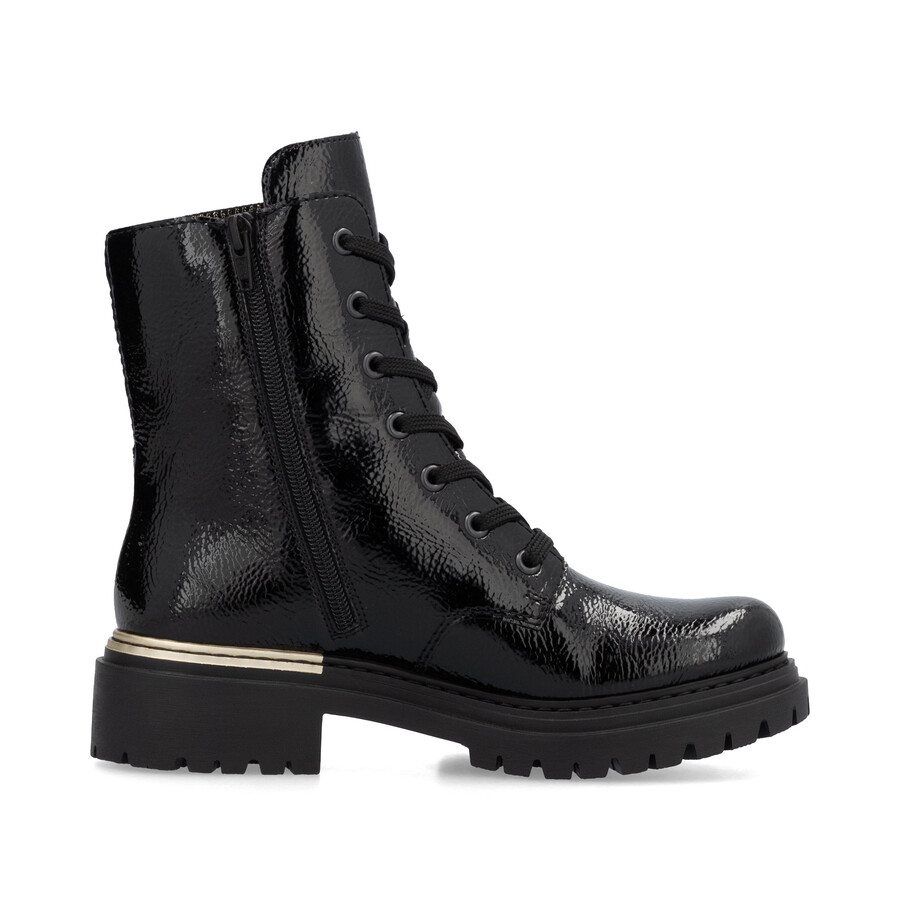 schwarze damen-stiefel mit reißverschluss rieker 72607-00