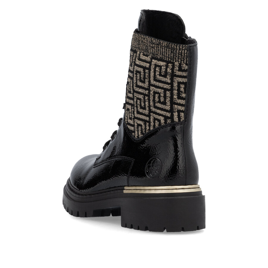schwarze damen-stiefel mit reißverschluss rieker 72607-00
