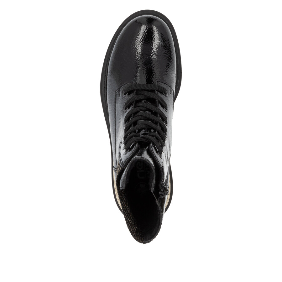 schwarze damen-stiefel mit reißverschluss rieker 72607-00
