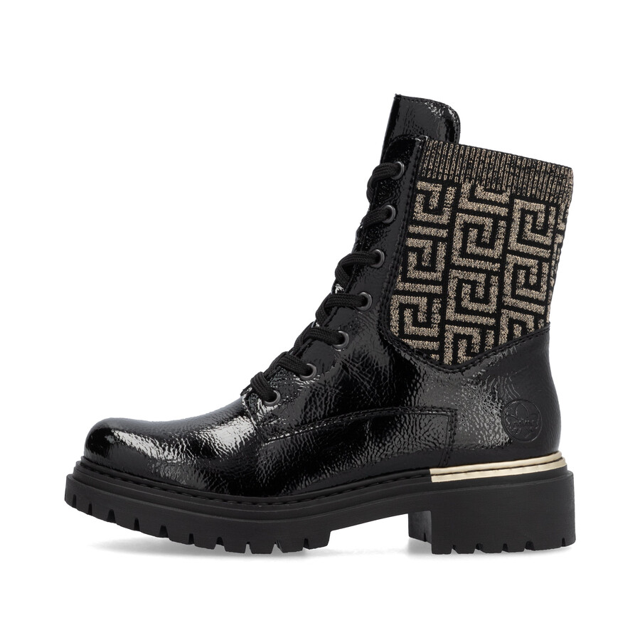 schwarze damen-stiefel mit reißverschluss rieker 72607-00