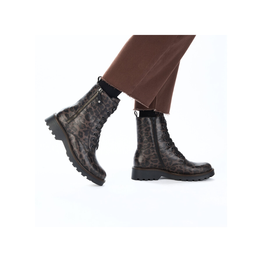 graue damen-stiefel mit reißverschluss rieker 73210-42