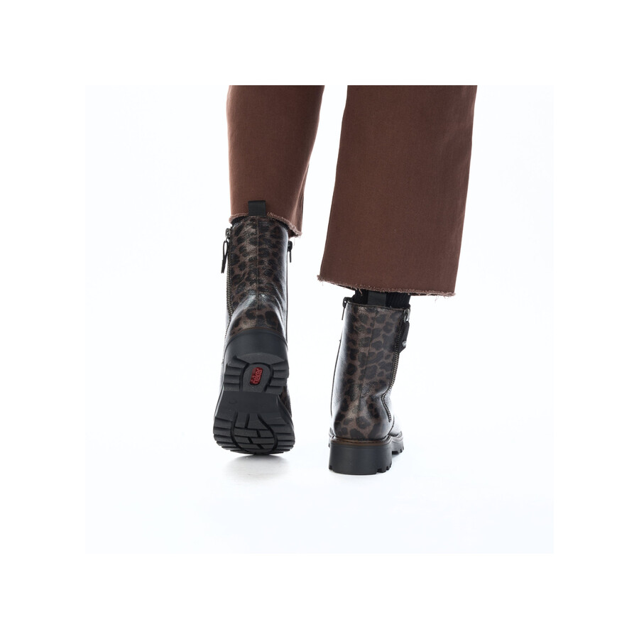 graue damen-stiefel mit reißverschluss rieker 73210-42