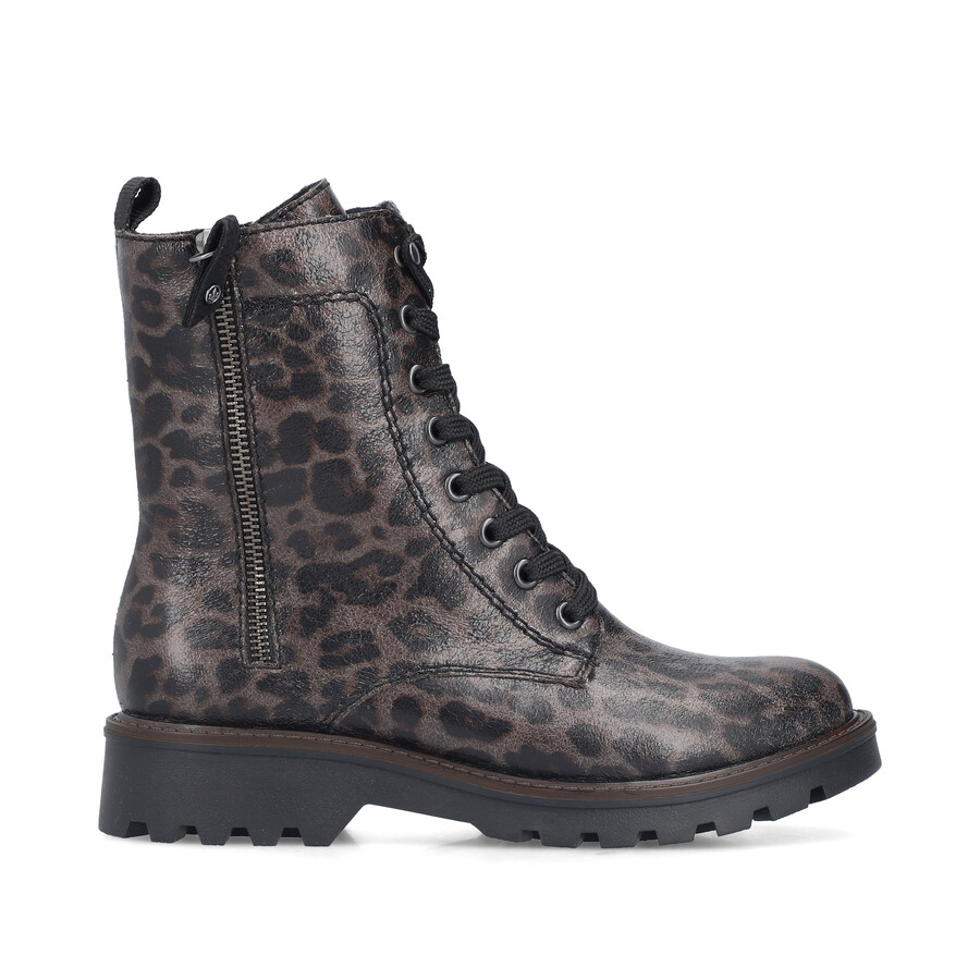 graue damen-stiefel mit reißverschluss rieker 73210-42