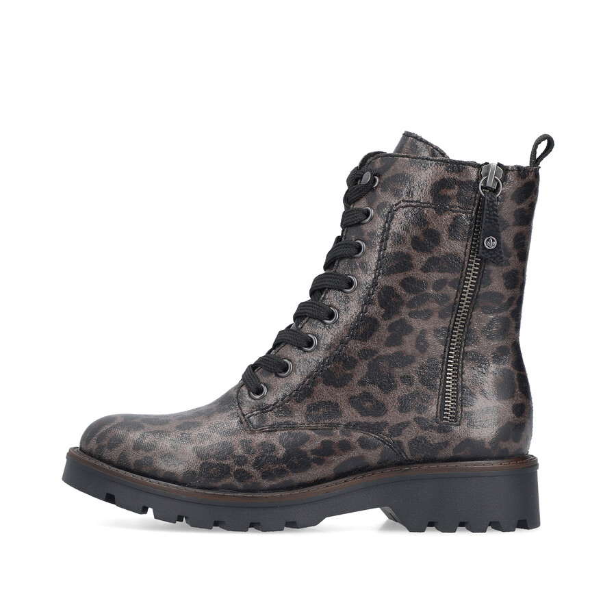graue damen-stiefel mit reißverschluss rieker 73210-42