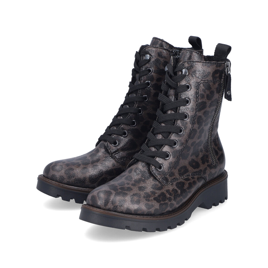 graue damen-stiefel mit reißverschluss rieker 73210-42