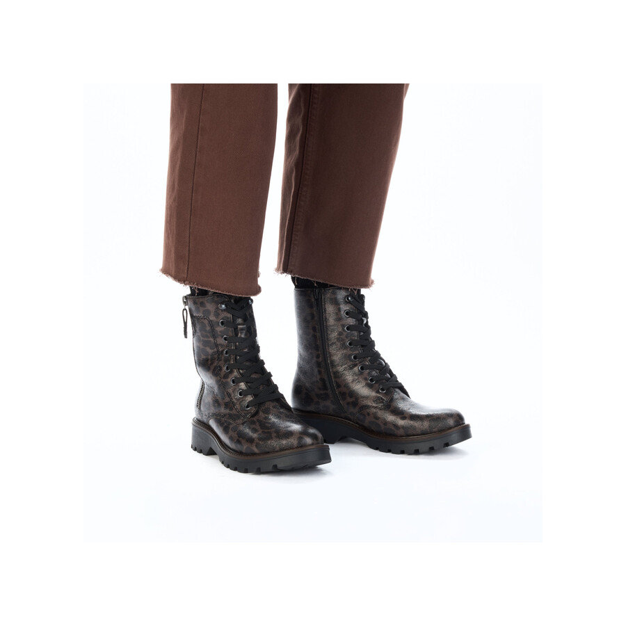 graue damen-stiefel mit reißverschluss rieker 73210-42