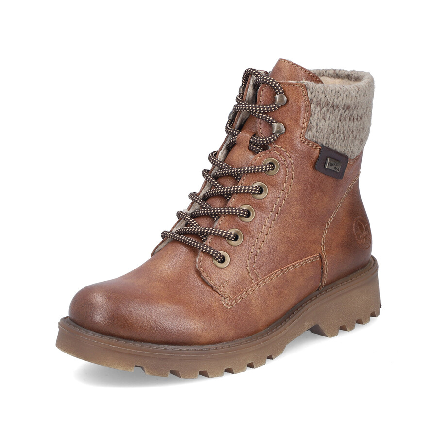 braune damenstiefel mit reißverschluss rieker 73220-24