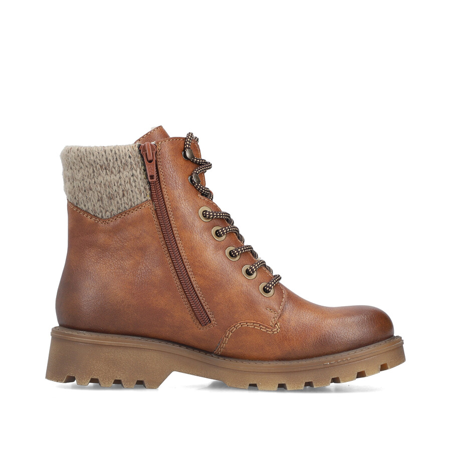 braune damenstiefel mit reißverschluss rieker 73220-24