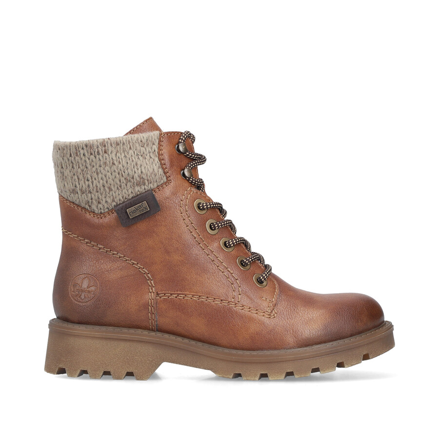 braune damenstiefel mit reißverschluss rieker 73220-24