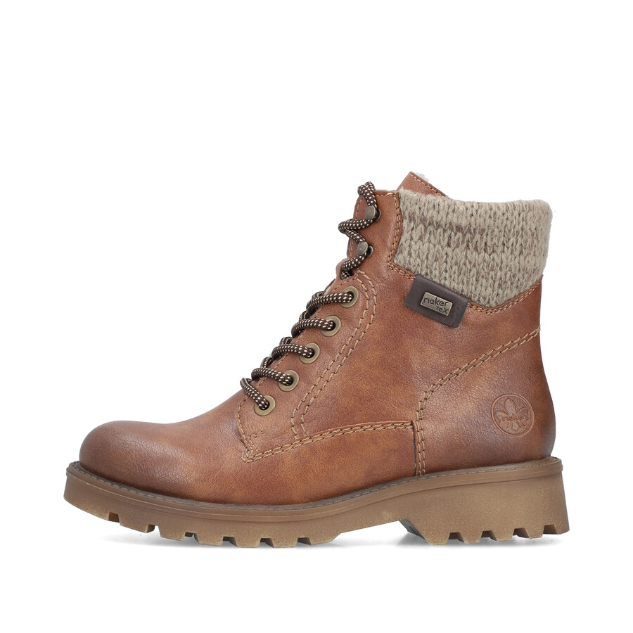 braune damenstiefel mit reißverschluss rieker 73220-24