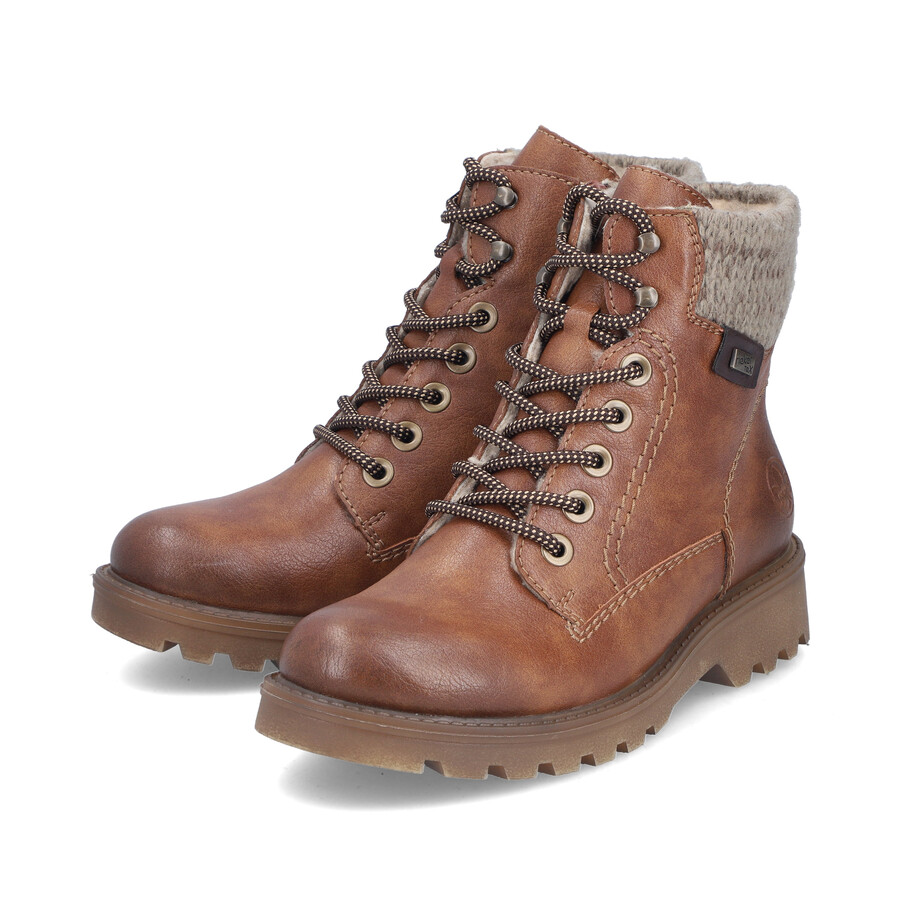 braune damenstiefel mit reißverschluss rieker 73220-24