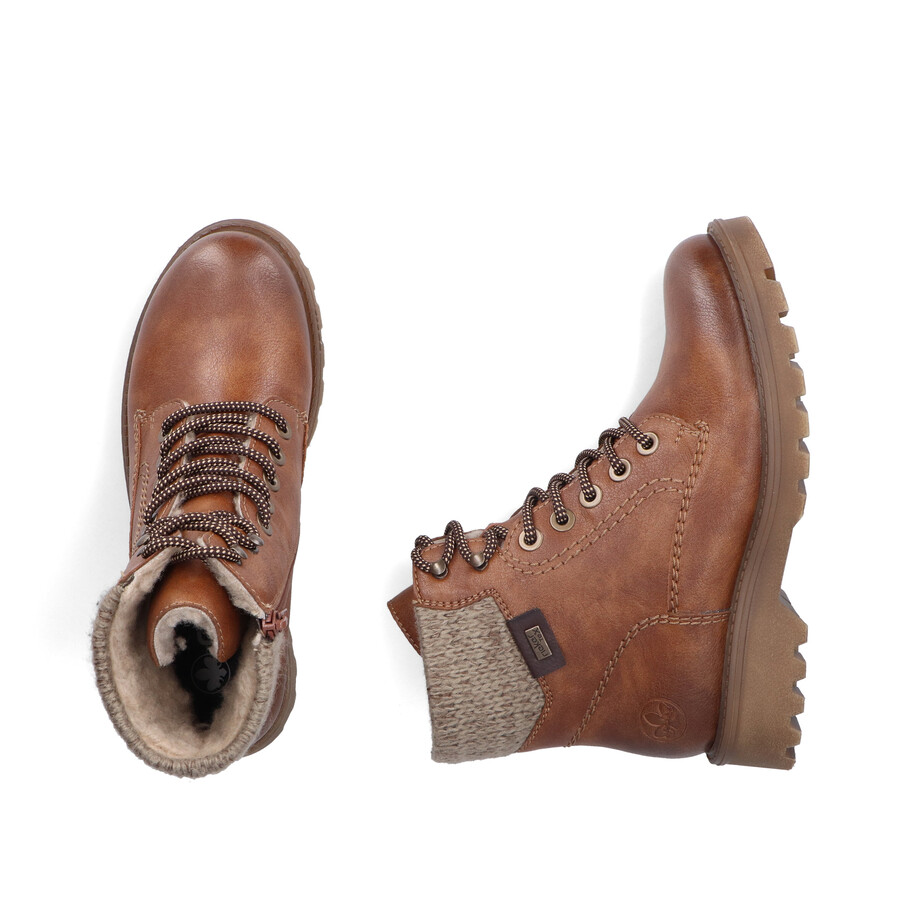 braune damenstiefel mit reißverschluss rieker 73220-24