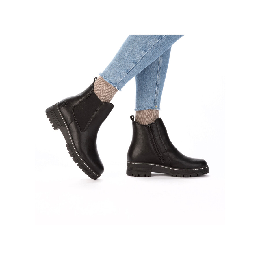 schwarze damenstiefel mit reißverschluss rieker 73892-00