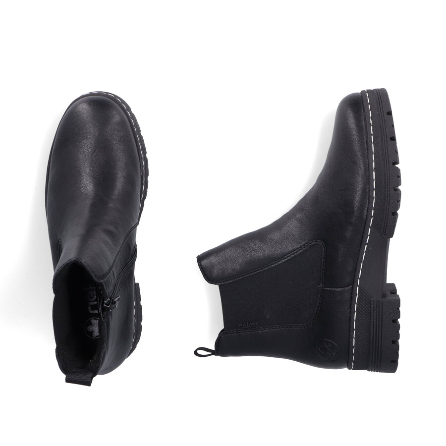 schwarze damenstiefel mit reißverschluss rieker 73892-00