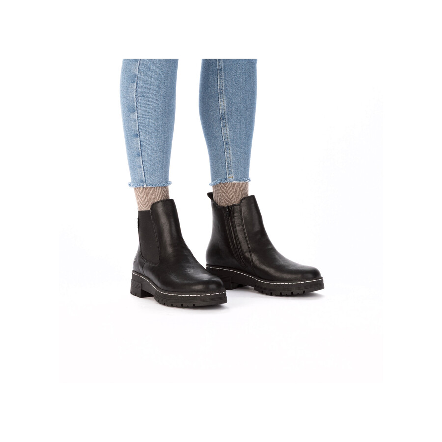 schwarze damenstiefel mit reißverschluss rieker 73892-00