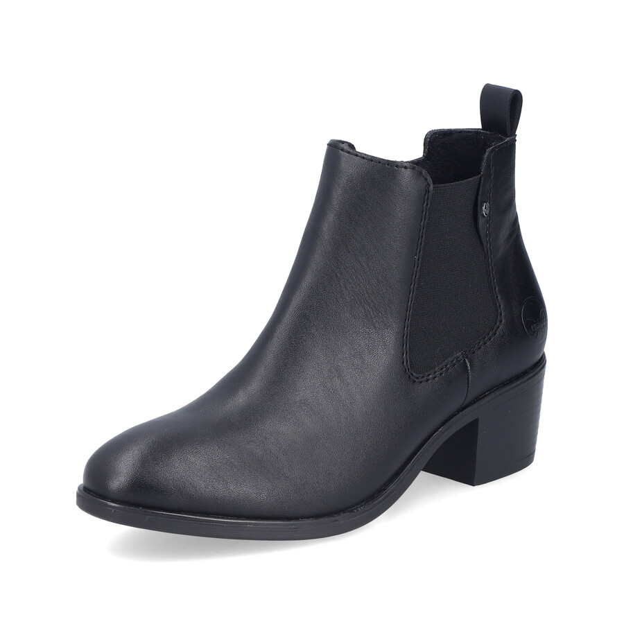 schwarze damen-stiefel mit reißverschluss rieker 73971-00