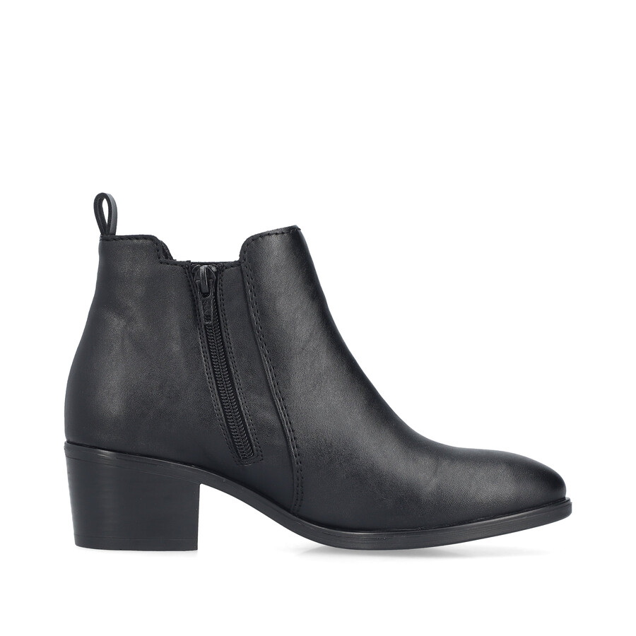 schwarze damen-stiefel mit reißverschluss rieker 73971-00