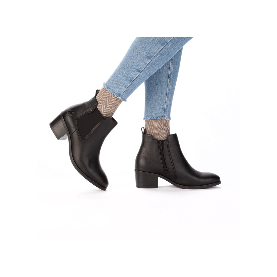schwarze damen-stiefel mit reißverschluss rieker 73971-00