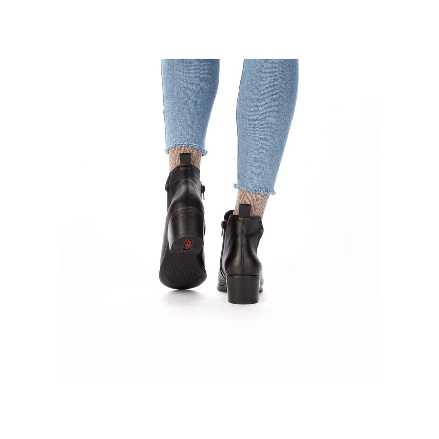 schwarze damen-stiefel mit reißverschluss rieker 73971-00