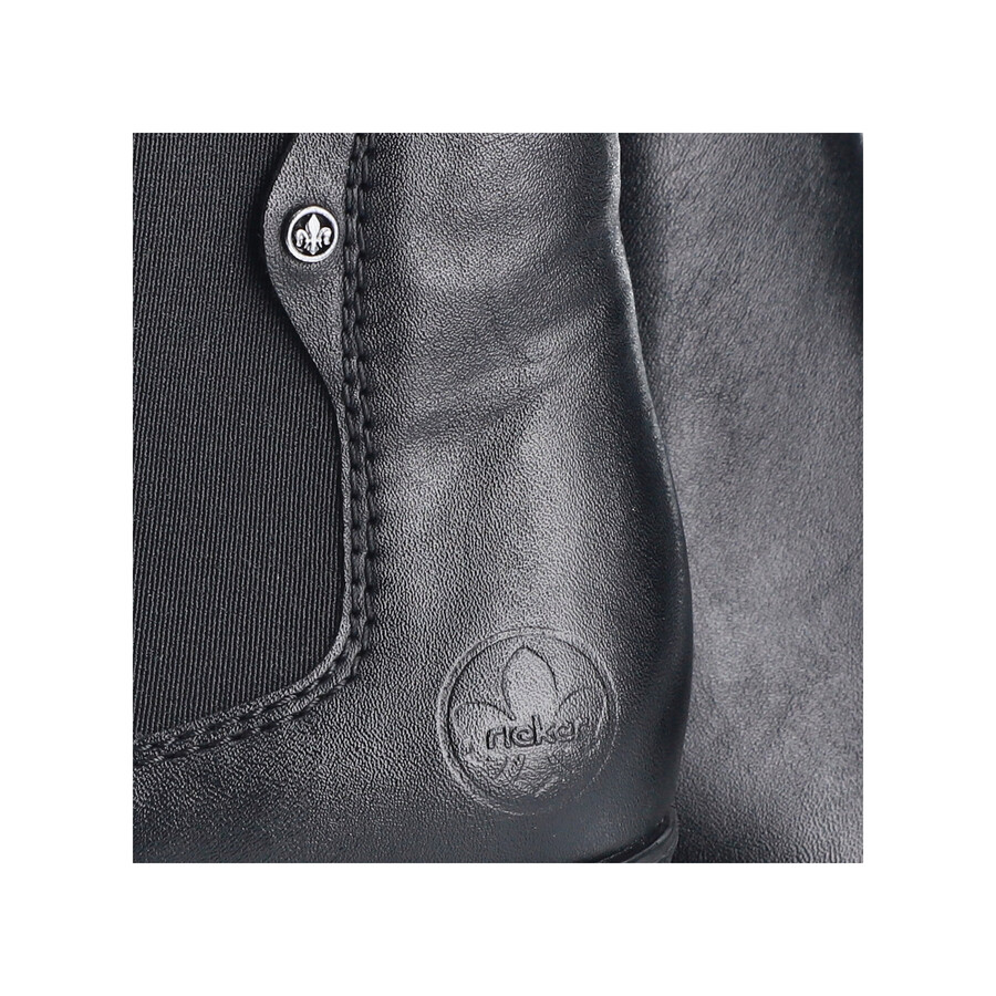 schwarze damen-stiefel mit reißverschluss rieker 73971-00