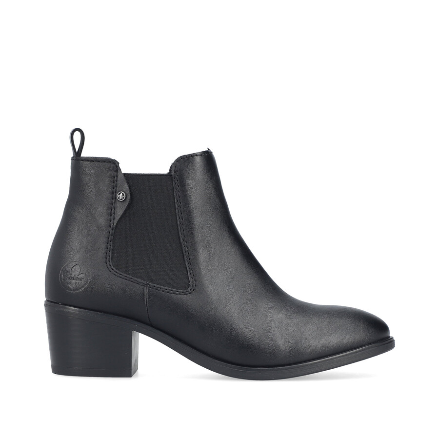 schwarze damen-stiefel mit reißverschluss rieker 73971-00