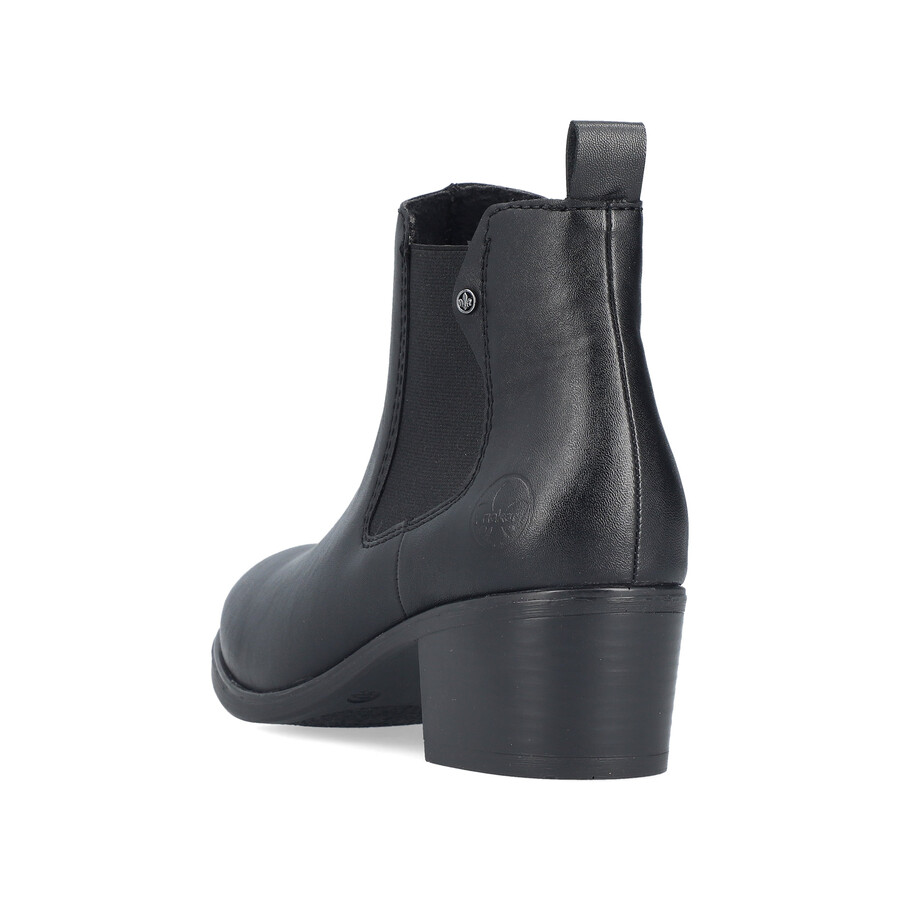 schwarze damen-stiefel mit reißverschluss rieker 73971-00