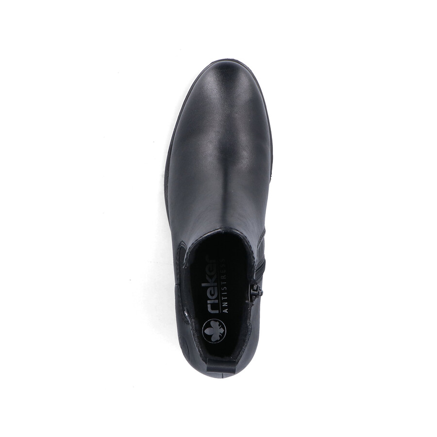 schwarze damen-stiefel mit reißverschluss rieker 73971-00