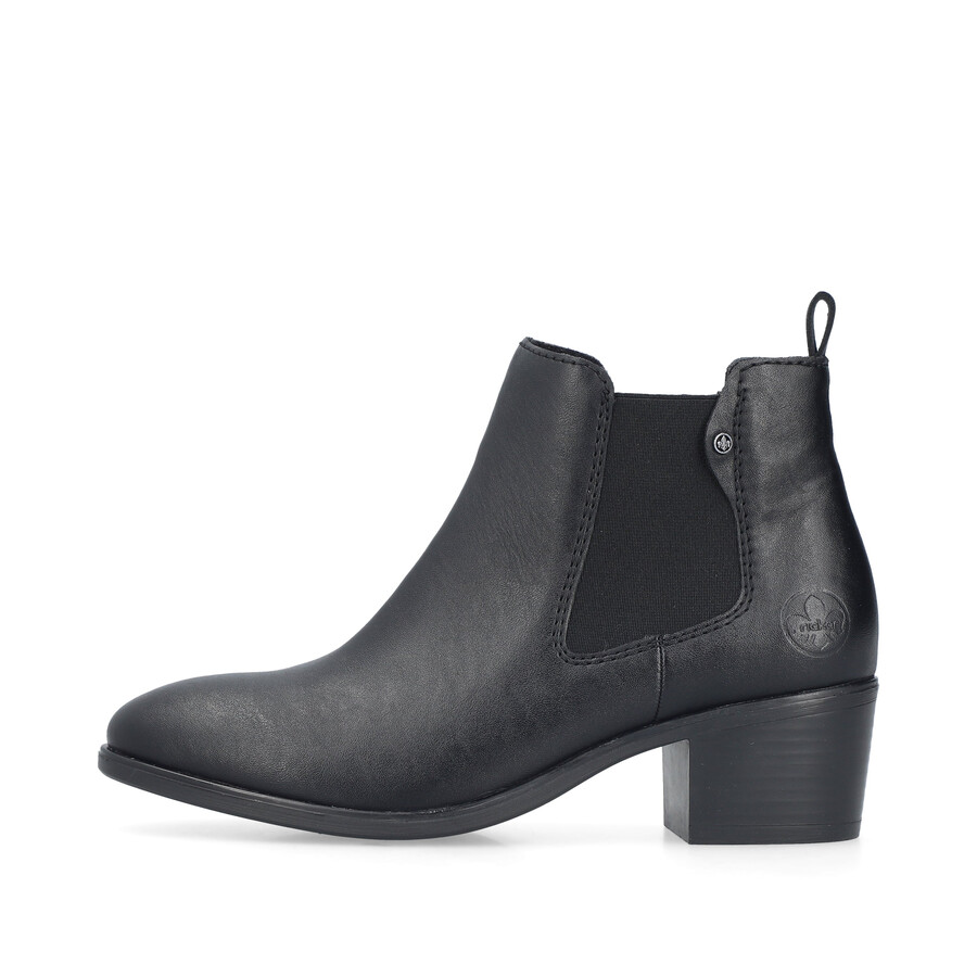 schwarze damen-stiefel mit reißverschluss rieker 73971-00