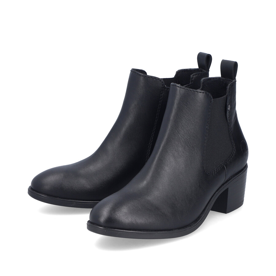 schwarze damen-stiefel mit reißverschluss rieker 73971-00