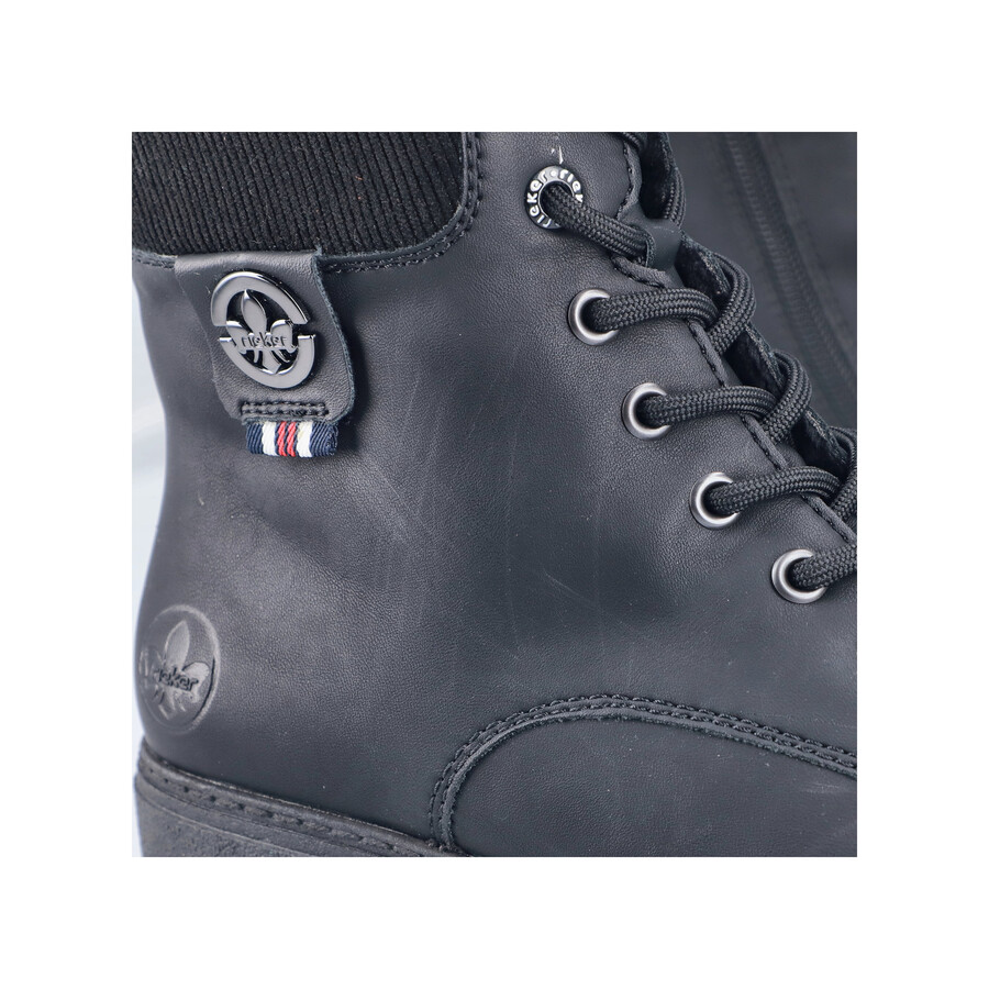 schwarze damen-stiefel mit reißverschluss rieker 74532-00
