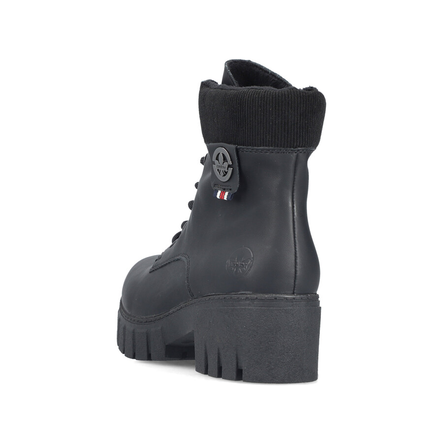 schwarze damen-stiefel mit reißverschluss rieker 74532-00