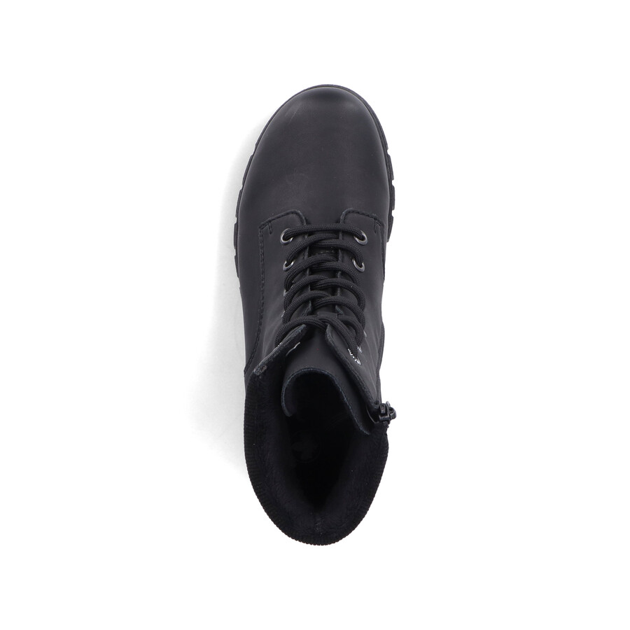 schwarze damen-stiefel mit reißverschluss rieker 74532-00